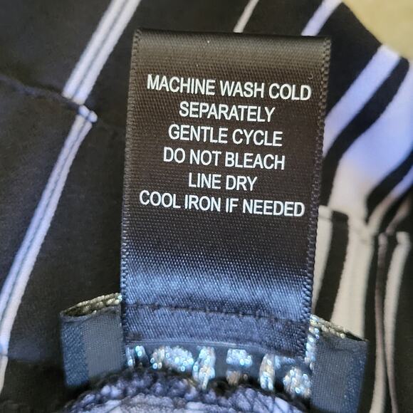 SOHO Apparel Ltd Size PXL Paperbag Pull On Wide Leg Pleated Striped Tie Pants - Picture 12 of 13